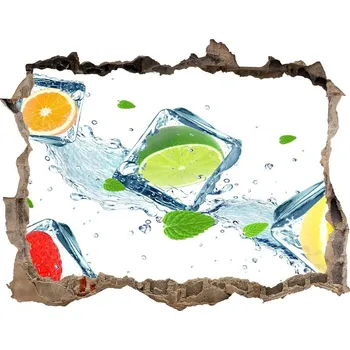 Fototapeta Fototapeta díra na zeď Ovoce v kostkách