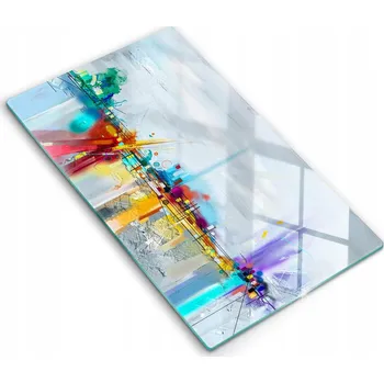 Kuchyňské prkénko Ozdobná skleněná deska na krájení a servírování - Malovaná abstrakce 30x52 cm