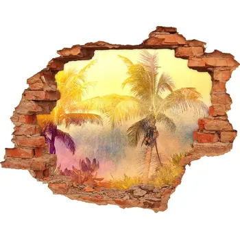 Fototapeta Fototapeta díra na zeď Barevné palmy