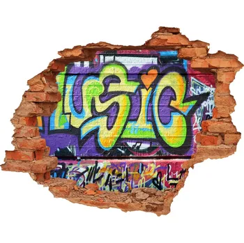 Fototapeta Foto fotografie díra na zeď Graffiti na zdi