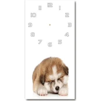Hodiny Nástěnné hodiny tiché Štěně Akita