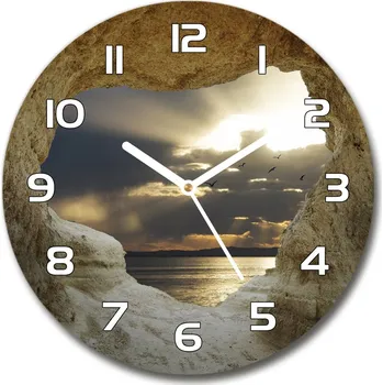 Hodiny Skleněné hodiny na stěnu Mořská jeskyně