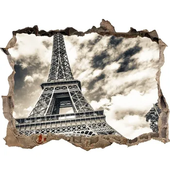 Fototapeta Fototapeta díra na zeď 3D Eiffelova věž Paříž