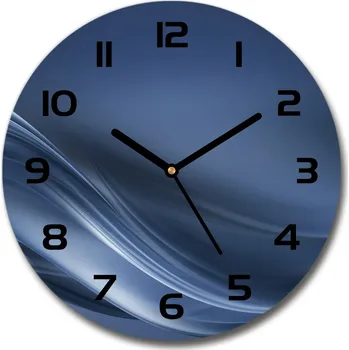 Hodiny Skleněné hodiny na stěnu Šedá vlna