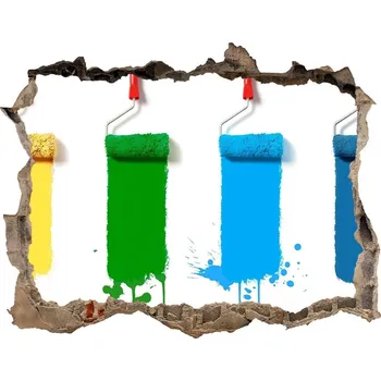 Fototapeta Díra 3D fototapeta nálepka Malířské válečky