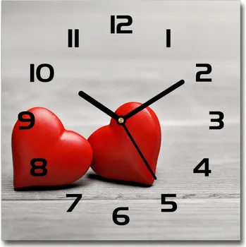 Hodiny Skleněné hodiny čtverec Srdce na stromě