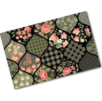 Kuchyňské prkénko Deska na krájení tvrzená Květinový vzor