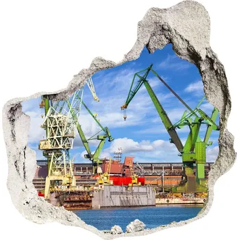 Fototapeta Fototapeta díra na zeď 3D Loděnice Gdaňsk