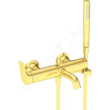 Vodovodní baterie Ideal Standard La Dolce Vita Vanová baterie s příslušenstvím, kartáčované zlato, BD667A2