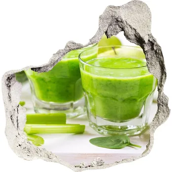 Fototapeta Nálepka díra na zeď beton Zelený koktejl