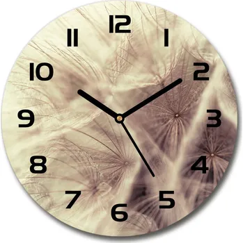 Hodiny Skleněné hodiny kulaté Pampeliška