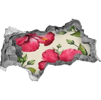 Fototapeta Nálepka 3D díra na zeď Růžový hibiskus