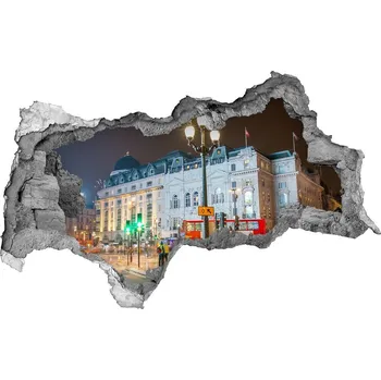 Fototapeta Fototapeta díra na zeď 3D Londýn noc