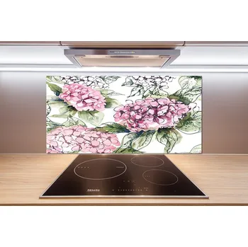 Obklad Skleněný panel do kuchynské linky Hortensie