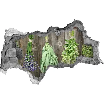 Fototapeta Nálepka 3D díra na zeď Bylinky na provázku