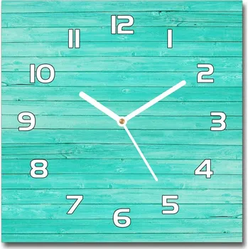 Hodiny Skleněné hodiny čtverec Zelené desky