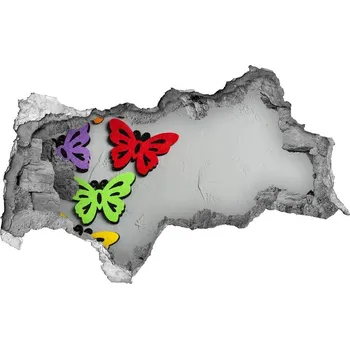 Fototapeta Díra 3D fototapeta nálepka Barevní motýli