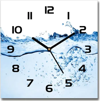 Hodiny Skleněné nástěnné hodiny čtverec Voda