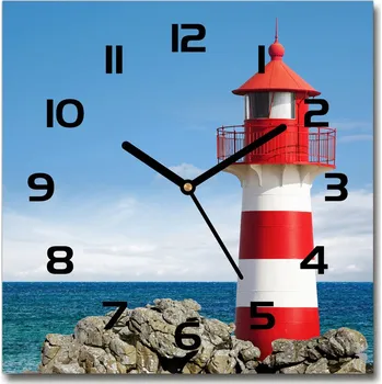 Hodiny Skleněné hodiny čtverec Maják