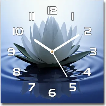 Hodiny Skleněné hodiny čtverec Vodní lilie
