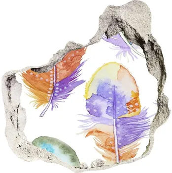 Fototapeta Fototapeta díra na zeď Barevné pírka