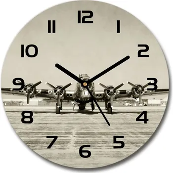 Hodiny Skleněné hodiny kulaté Starý bombardér