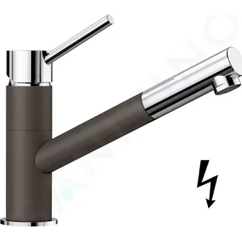 Vodovodní baterie Blanco Kano S Dřezová baterie s výsuvnou koncovkou, kávová/chrom, 527651