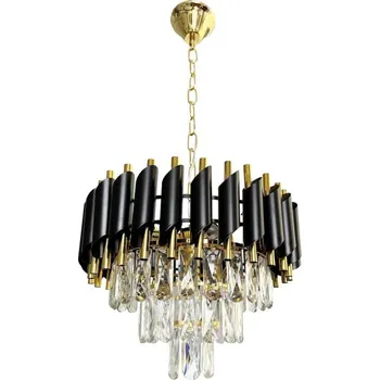 Lustr na řetězu CRISTAL 5xE14/40W/230V zlatá/černá