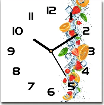 Hodiny Skleněné hodiny čtverec Ovoce s ledem