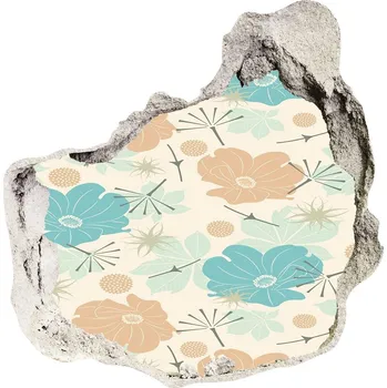 Fototapeta 3D díra na zeď Květinový vzor