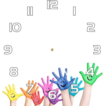 Hodiny Skleněné hodiny čtverec Pomalované dlaně