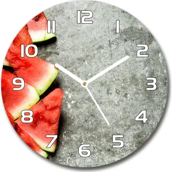 Hodiny Skleněné hodiny kulaté Nakrájený meloun