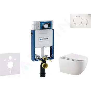 Splachovací tlačítko Geberit Kombifix Set předstěnové instalace, klozetu Gaia a sedátka softclose, tlačítko Sigma01, alpská bílá, SANI15CA3116