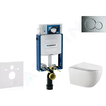 Geberit Kombifix Set předstěnové instalace, klozetu Gaia a sedátka softclose, tlačítko Sigma01, lesklý chrom, SANI15CA1122