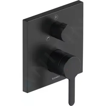 Vodovodní baterie Duravit C.1 Vanová baterie pod omítku, pro 2 spotřebiče, matná černá, C15210011046