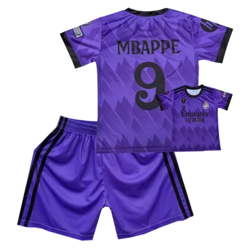 Numberoplus Dětský fotbalový dres Komplet Real Madrid Away - Kylian Mbappé 9 Velikost: 11 roků (vel.140)