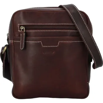 DIVILEY Pánská kožená taška přes rameno Bastien hnědá II