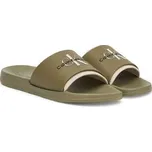 Nazouváky Calvin Klein Jeans Slide Rubber Neoprene Monologo YM0YM00361 Khaki 42