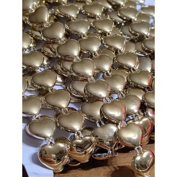 Krajka Srdce na šňůře / borta šíře 11 mm barva zlatá