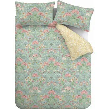 Povlečení Žluto-zelené bavlněné povlečení na dvoulůžko 200x200 cm Art Deco Hydrangea – RHS ID_1747080