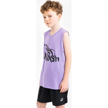 Pánské tričko KIPSTA Dětský basketbalový dres bez rukávů TS 500 Fast 14 LET FIALOVÁ
