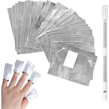 Dětský zásyp 100 kusů polštářků na odlakování a 1 kus zatlačovače kůžičky, polštářky na odlakování, polštářky na