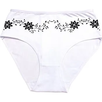 Kalhotky Dámské bavlněné kalhotky Květ VĚTŠÍ VELIKOS - bílá Velikost: XXL