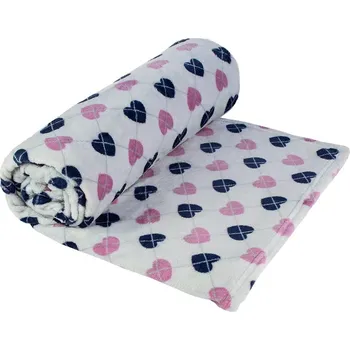 deka AKCE - MIKROPLYŠOVÁ DEKA SE VZOREM 150X200cm - SRDÍČKA