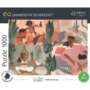 Puzzle TREFL Puzzle UFT Yoga, Cats & Coffee: Dobré ráno 1000 dílků