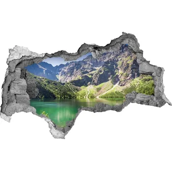 Fototapeta Díra 3D ve zdi nálepka Morské oko Tatry