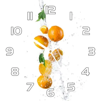 Hodiny Skleněné hodiny čtverec Pomeranče a voda