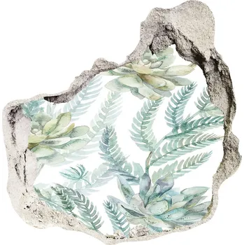 Fototapeta Nálepka 3D díra na zeď Květy a listí