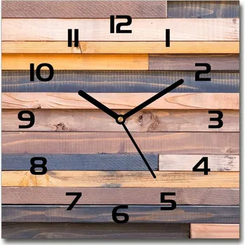 Hodiny Skleněné hodiny na stěnu Dřevěná stěna