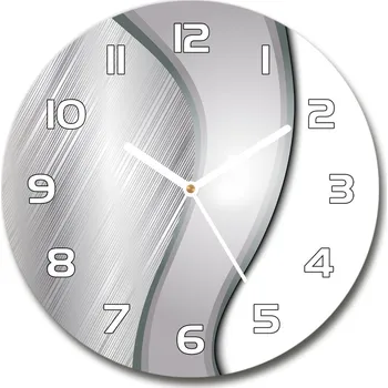 Hodiny Skleněné hodiny kulaté Metalová abstrakce